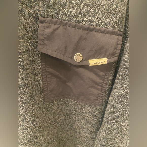 Woolrich Mens Knit Pullover Long Sleeve Grey Sweater Snap front Size XL - Picture 10 of 11